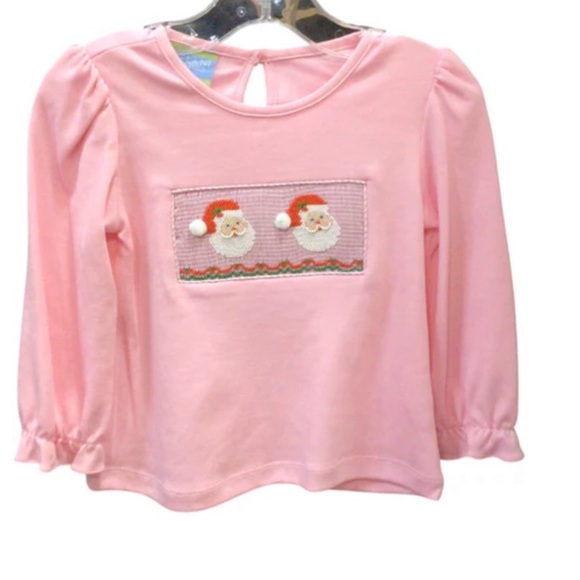 Pink Kids Shirt with Santa Design - Picture 1 of 1